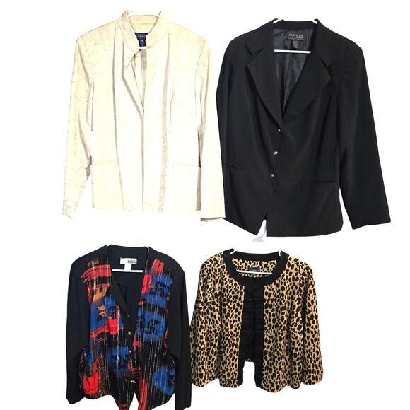 Assorted Brands Jackets & Blazers - Women's 14W 1X Blazer Suit Separate Jacket Top Wholesale Bulk Lot 4 Plus 1XL